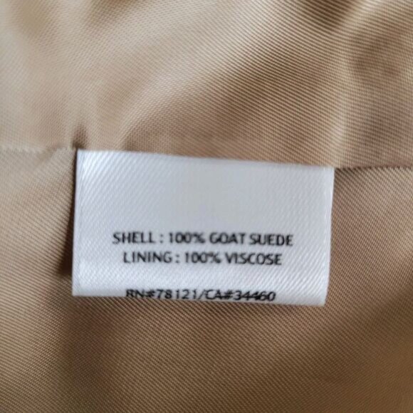 Eileen Fisher Jacket Size Small Goat Suede Camel Tan Lightweight Open Front - Picture 4 of 9